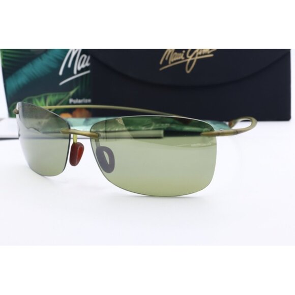 Maui Jim Akau MJ 442-15M Matte Gold Aviator Sunglasses Olive Green polarized - Picture 1 of 5